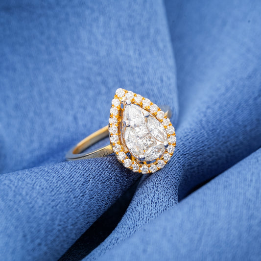 Lustrous Pear Diamond Ring