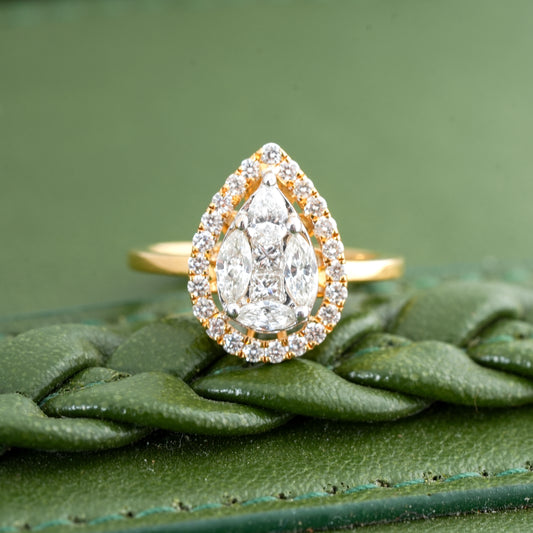 Lustrous Pear Diamond Ring